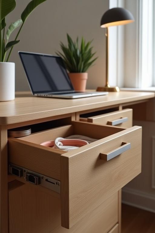 Skræddersyet skrivebord med opbevaring