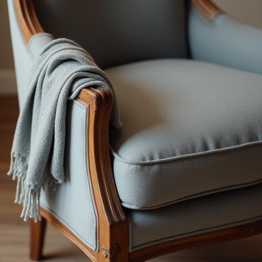 Nybetrukket armstol med nyt stof